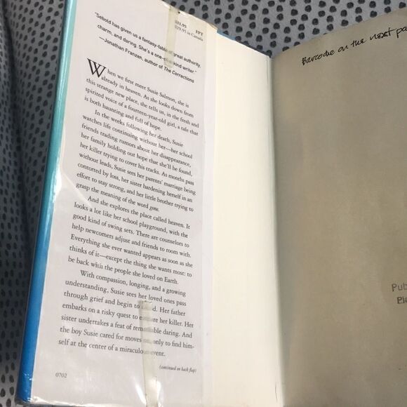 Book, “The Lovely Bones”, Hardcover Edition: Read, Literacy, Literature, School - Picture 5 of 7